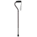 Drive Medical Foam Grip Offset Handle Walking Cane, Pink Floral rtl10303pf